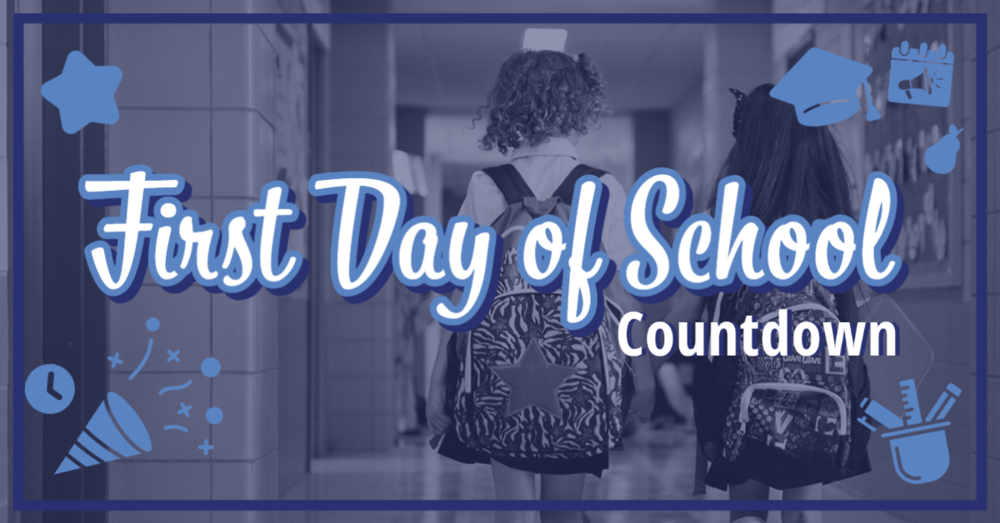 image of first day of school countdown logo