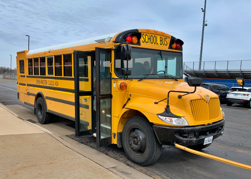 a yellow GK school bus